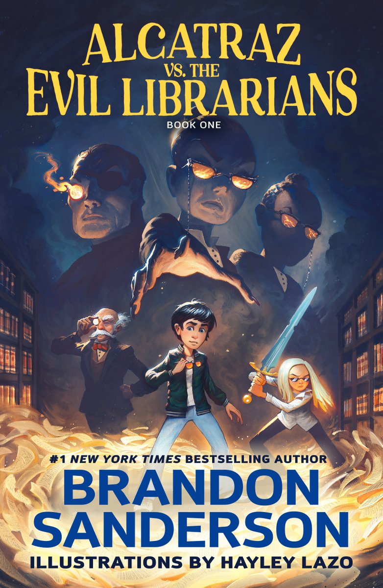 BrandSanderson's tweet photo. I am thrilled to show you the first cover of the trade paperback edition of Alcatraz vs. The Evil Librarians done by Justin Gerard (@HiGalleryGerard). Justin has done a few covers for Pratchett and I think that makes him uniquely qualified to tackle the Alcatraz covers.
@torbooks https://t.co/H4bAA3NL8i