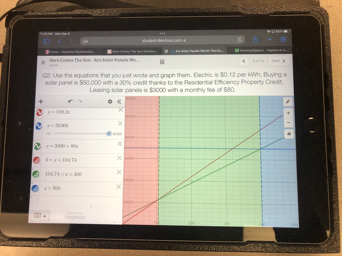 MrsStrole's tweet image. HonAlg Ss @FJHChargers are👀ing how the topics we studied 2nd 9wks can help us answer the❓”Should @HSESchools consider renewable energy as we build&amp;amp;remodel our schools?” Ss consider the financial side thanks to data from @citizen_math &amp;amp; our very own @HSEsavingenergy #seeingmath