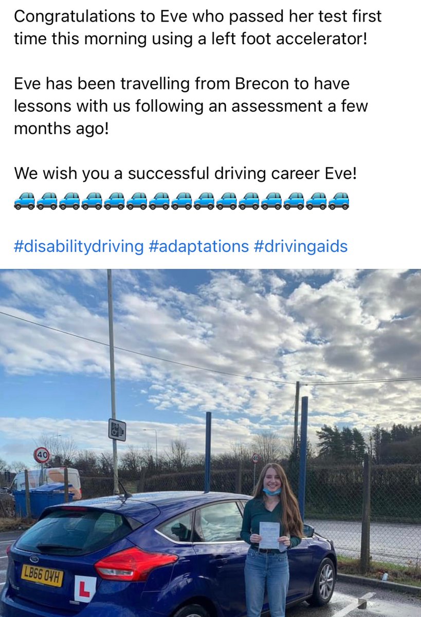 WalesMobilityDA's tweet photo. Another happy customer….well done Eve. https://t.co/fO7WwcNur3