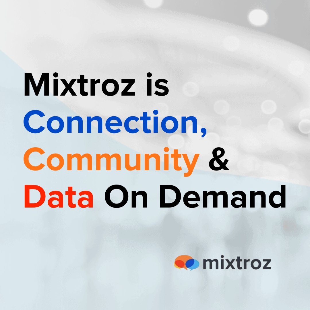 Mixtroz's tweet photo. Mixtroz is Connection, Community & Data On Demand.
Schedule your Demo - Link in bio.
#mixtroz #meetingplanners #conferenceplanners #meetingprofessionals #eventsmanagers https://t.co/0LMatqzWfQ