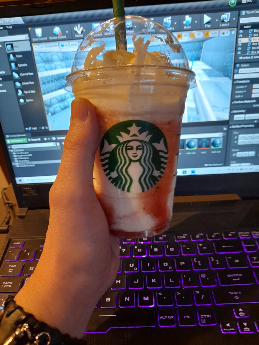 shadowdr32's tweet photo. A Starbucks Frapacihno while on Game Design work.

#Gaming #GameDesign #Starbucks #Work #College #LevelStructure https://t.co/LPO8Mi28A7