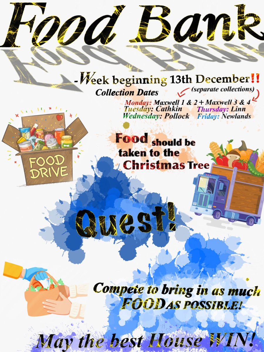 Let's get ready! The Shawlands House competition kicks of next week...which house will go out with a bang in 2021...Collections will take place by the 🎄