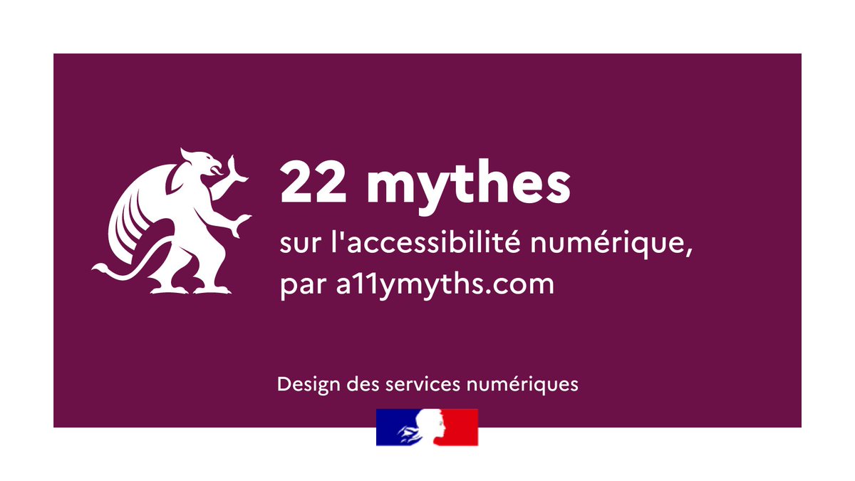 design_gouv's tweet image. Démystifions-les ! ⚡️
« L'accessibilité n'affecte qu'un petit groupe d'utilisateurs », c'est faux ! ❌
Nous parlons d'environ 1 milliard de personnes dans le monde ! 22 mythes sur l'#accessibilité #numérique à retrouver en anglais ici 👉🏼 a11ymyths.com
#mythe #handicap