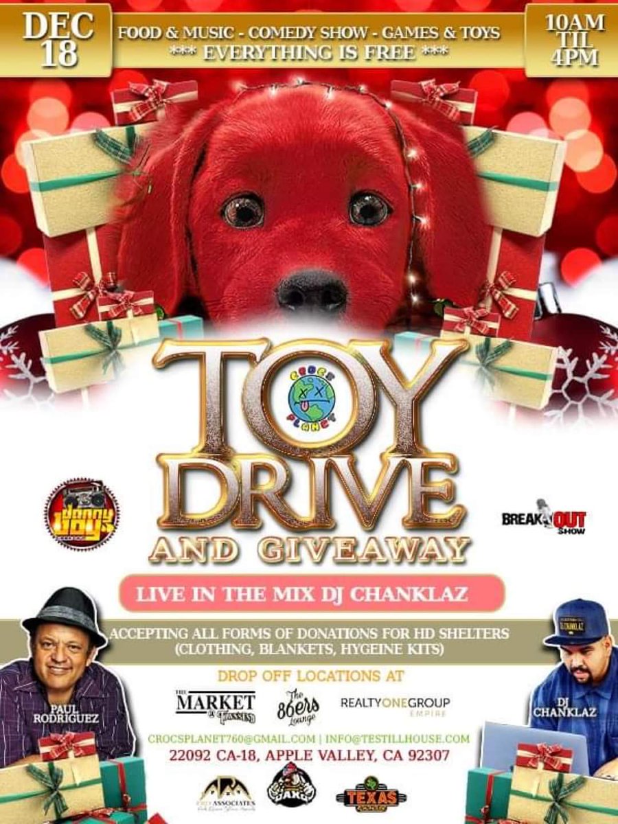 BreakOut_HD's tweet image. community #support #highdesert #Hdcoc #crocs #dabreakoutshow #Hd  December 18th #applevalley #farmersmarket  10-4pm #breakoutshow  Special Guest Paul Rodriguez  dj chanklaz on the 1and 2's Free #comedyshow #Dbr #crocspalnet