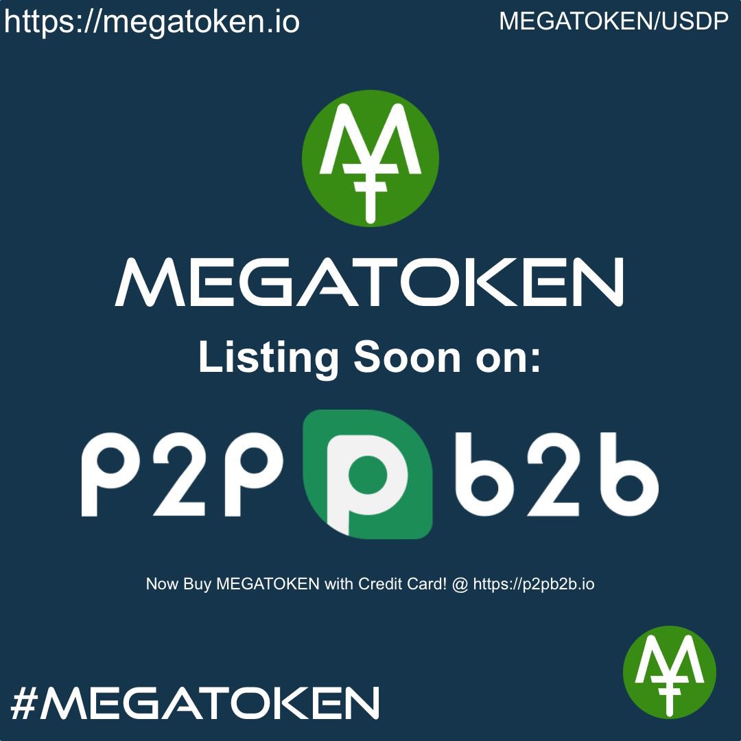 New #MEGATOKEN Exchange Listing coming soon! <a href="/p2pb2b/">Smacp Online</a> #newlistings 

.⁣
#binaryoptions #bitcoin #bitcoinmining #bitcoins #blockchain #btc #business #crypto #cryptocurrencies #cryptocurrency #cryptos #cryptotrading #ethereum #ethereumrussia #invest #investing  #nft #nfts