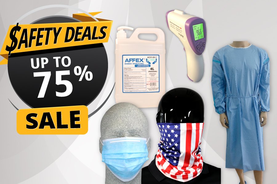 ORRSafety's tweet photo. Check out this week's #safetydeals on Sanitizers, Isolation Gowns, Thermometers and Masks! #ppe https://t.co/HTCmIRfcNC https://t.co/3AlKM7UPBV