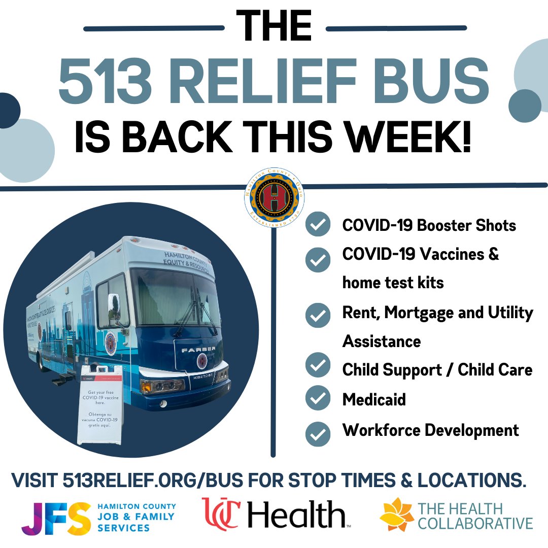 513Relief's tweet photo. The bus is back!! 🥳
We will be bringing free resources to multiple communities this week so stay tuned for this weeks schedule or visit https://t.co/YNZDiQYHFO 👈
#513relief #513reliefbus https://t.co/meTOVh7abS