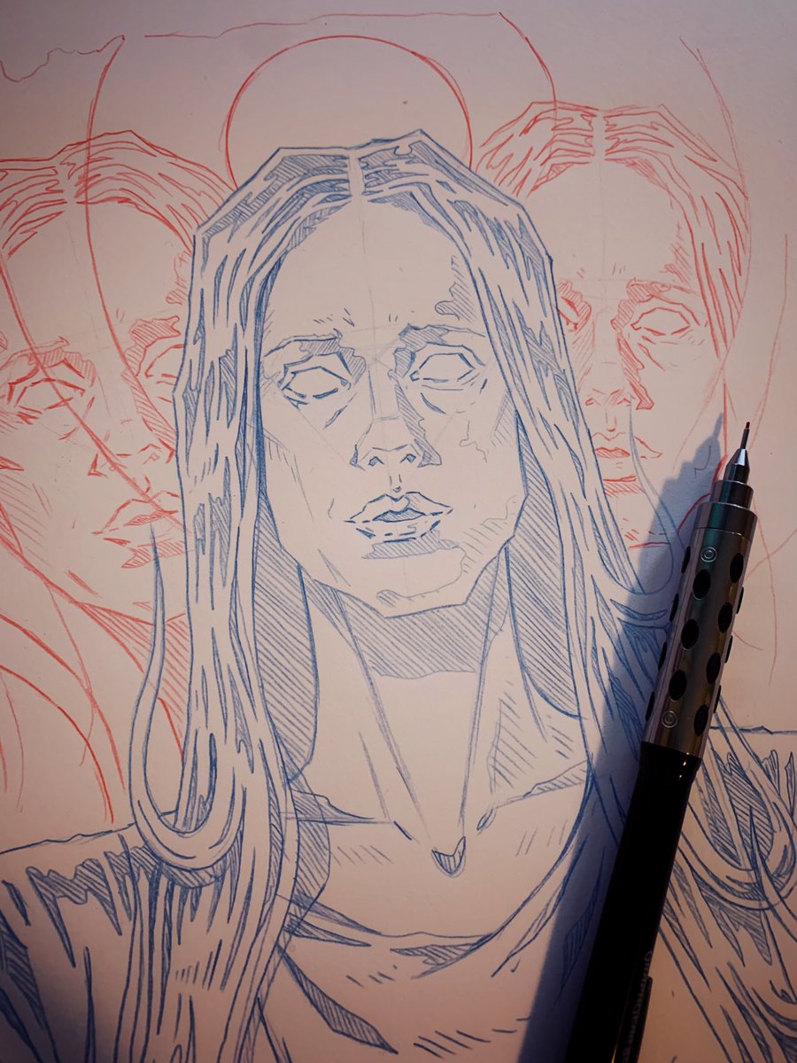 HagCult's tweet photo. Monday Morning Mandy study. #mandy #andreariseborough #PanosCosmatos #spectrevision #redpencilsketch #bluepencilsketch #hagcult https://t.co/1QNTG7PPiA