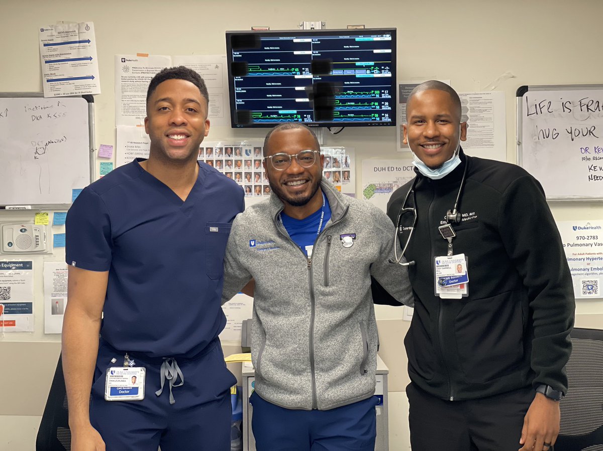 Attending, senior resident, intern: You know the vibes! ✊🏾✊🏽✊🏿😎 <a href="/dukeemergency/">Duke Emergency Medicine</a> #BlackMenInMedicine #medtwitter