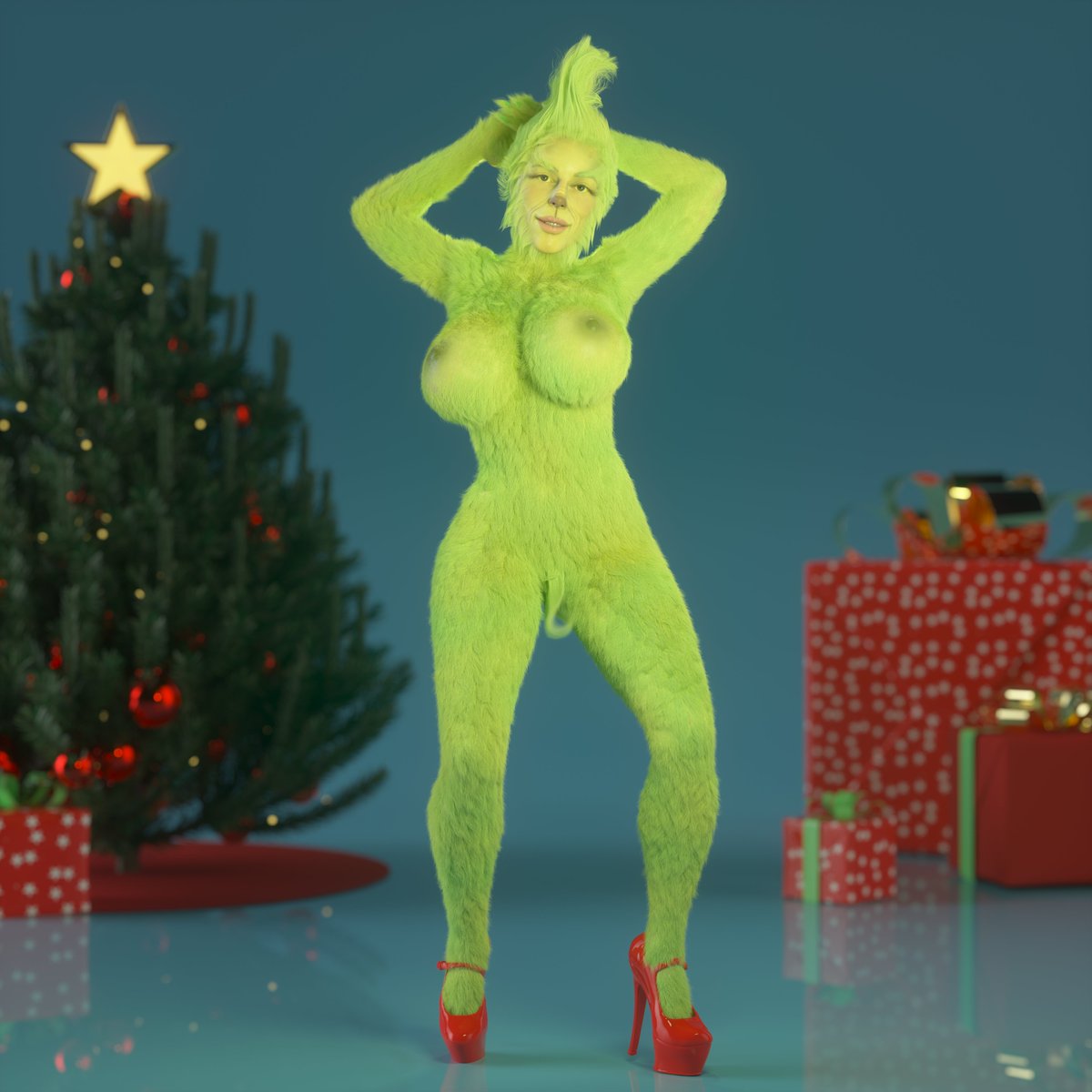💿Josefin Jonsson.com 💾 on X: Last year we made this sexy grinch version  of King Princess as a xmas gift commissioned by her girlfriend, and this  made a lot of people equally