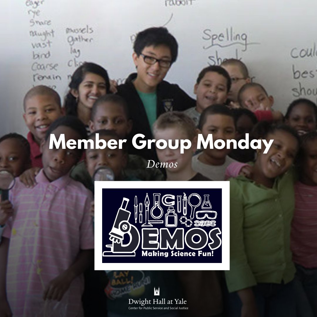 DwightHallYale's tweet photo. The goal of Demos is to foster an interest in science in elementary school children by running science experiments in elementary school classrooms across the New Haven community. 

#MemberGroupMonday #ChangeHappensHere #DwightHall https://t.co/8GosRdWryH
