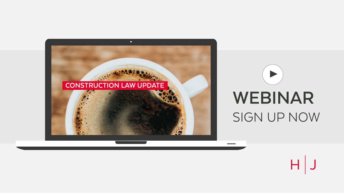 #WEBINAR: Join us on 27 January for our free #ConstructionLaw update. We’ll be discussing current construction issues, designed to fuel thought leadership. Book your place here: bit.ly/3d0UCsk #HJevents