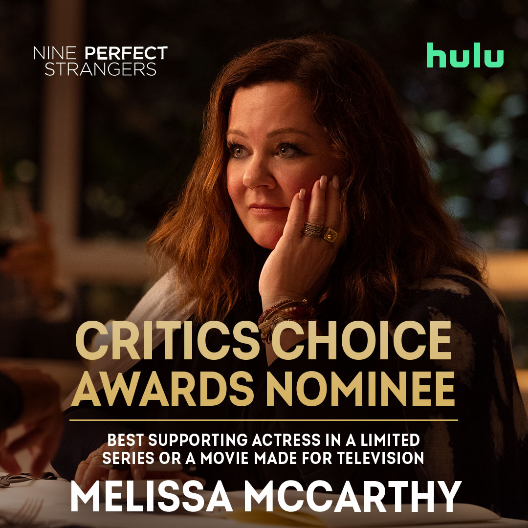 Frances truly has it all. Congratulations to @melissamccarthy on her #CriticsChoice nomination for Best Supporting Actress in a Limited Series or a Movie Made for Television. #NinePerfectStrangers