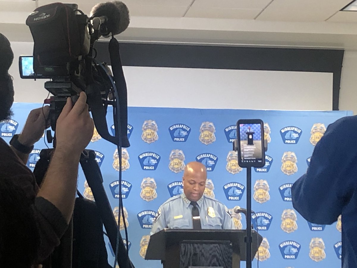 EGallesKSTP's tweet photo. Mpls Chief Medaria Arradondo announces he will retire next month @KSTP https://t.co/DLj4iO0pNh
