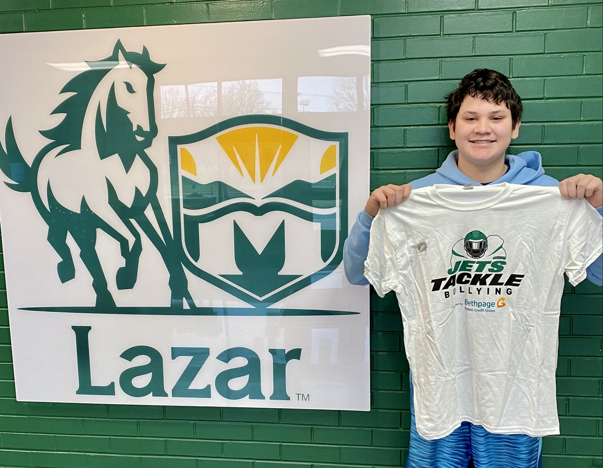 Our final Upstander of the Month for 2021 is 8th grader Anthony.  Anthony is kind and goes above and beyond when looking out for others.  Hoping that Anthony has a great time at the the <a href="/nyjets/">New York Jets</a> game!  #JetsTackleBullying <a href="/STOMPOutBullyng/">The Official STOMP Out Bullying</a> @LoveBethpage