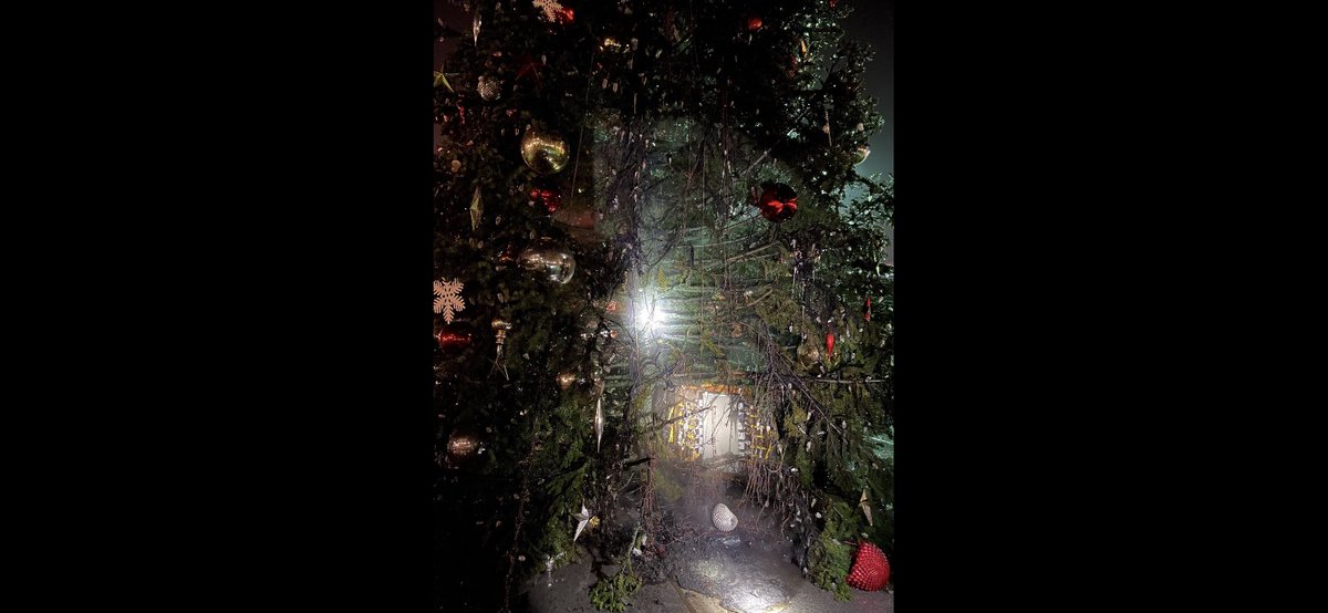 henrykleeKTVU's tweet photo. Someone torched the Christmas tree at Jack London Square overnight, apparently using a spray can and lighter to set it on fire, @OaklandFireLive tells me. The tree was partially engulfed and flames went all the way to top. @oaklandpoliceca @OaklandFireCA arson team investigating https://t.co/ZnP623aKVk