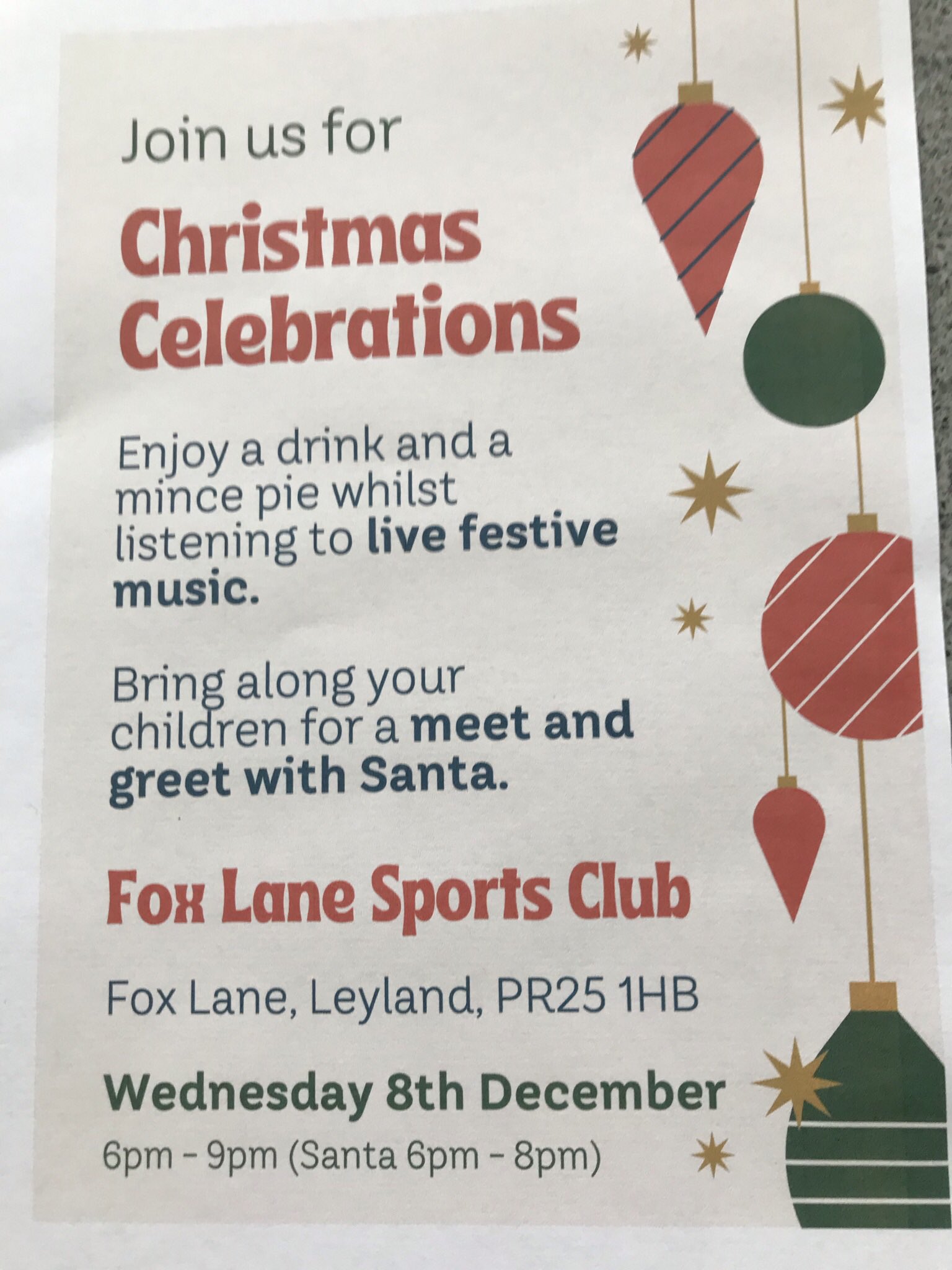 Leyland Fox Lane Sports & Social Club on Twitter "🦊On Wednesday