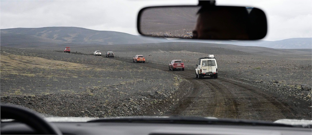 NASAExpeditions's tweet photo. After gathering supplies in Reykjavik, we headed out to our field site. It’s a long drive to the interior highlands, taking two days on the road. We passed cows and sheep and gorgeous views, and got to know our vehicle mates. https://t.co/2v98mYifln