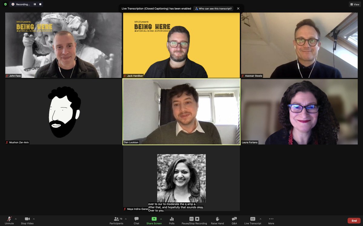 mauxlcc's tweet photo. Three incredible conversations today. Three more tomorrow for the second day of 'Being Here: Materialising Experiences'.

Sign up for free:
https://t.co/yd8alDc2IR https://t.co/WakSM0Kgxw