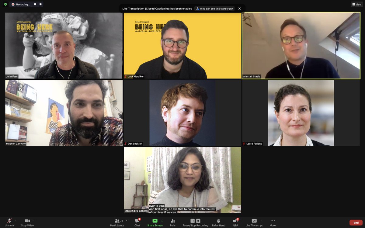 mauxlcc's tweet photo. Three incredible conversations today. Three more tomorrow for the second day of 'Being Here: Materialising Experiences'.

Sign up for free:
https://t.co/yd8alDc2IR https://t.co/WakSM0Kgxw
