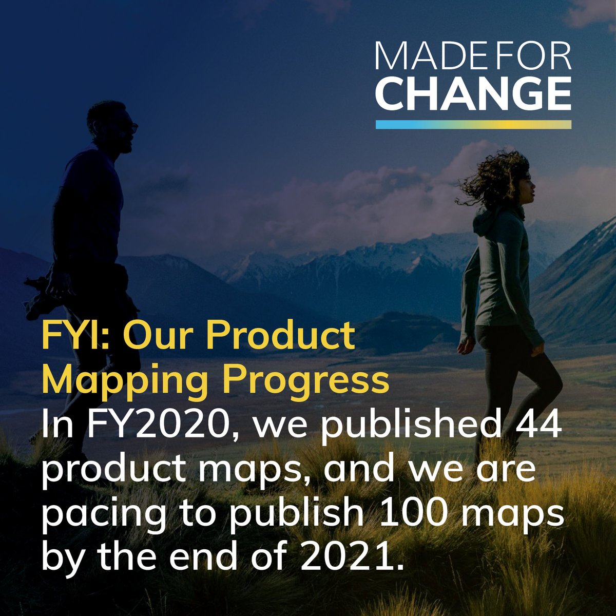 VFCorp's tweet photo. We set an ambitious goal of mapping 100 products by the end of 2021... and we're on track to meet that goal.
#MadeForChange https://t.co/djJWBJIyd2