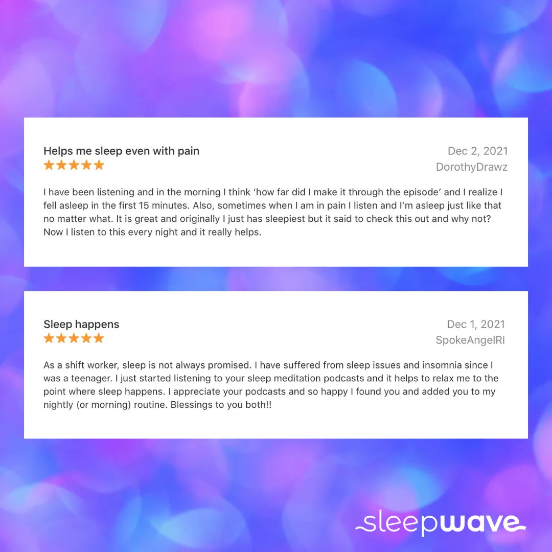 SleepWaveFM's tweet photo. You Sleep Wavers are just the best! Like we said in the pod, we read all the reviews and these are just too much to handle! ☺️💜
Thank you so much to all of you who took the time to leave a review, it means the world and it helps us reach more people that need a little help too https://t.co/PlmFnv3UGL