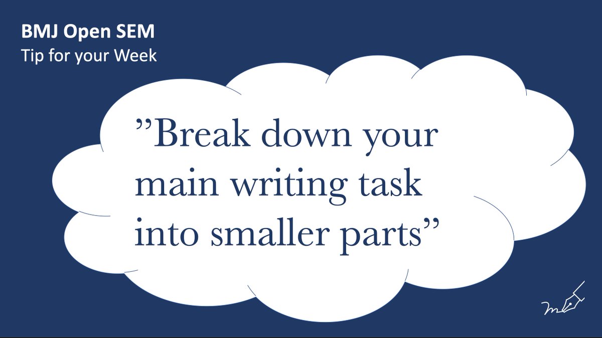 BMJOpenSEM's tweet photo. #TipforYourWeek‼️
✍️ A clear structure and a logical flow are fundamental in writing. Therefore, you should break down your #writing work into smaller #tasks, clearly connecting them to each other... by @LucaHespanhol.
#WeAreBOSEM
#ModayTipDay #WritingTips #AcademyWriting https://t.co/gZIgK1aAsg