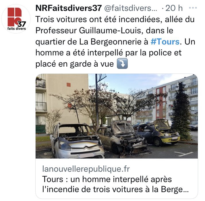 ambre_louisin's tweet photo. 🔴 En 24h à #Tours 👉 Incendie de véhicules au quartier de la Bergeonnerie + tirs par un homme à priori étranger, intervenu "pour régler les choses à sa façon" au #VieuxTours.
Nous payons le laxisme et l'idéologie gouvernementale depuis trop d'années. https://t.co/BDKuW7nRX6