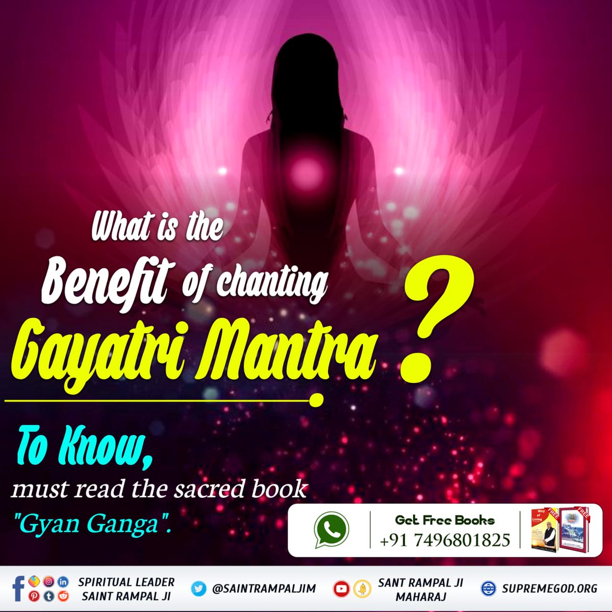 DhruwSo's tweet photo. What is the Benefit of Chanting Gayatri Mantra?

To know, must read the sacred book "Gyan Ganga" by Sant Rampal Ji Maharaj. https://t.co/aZLfOaSpgX