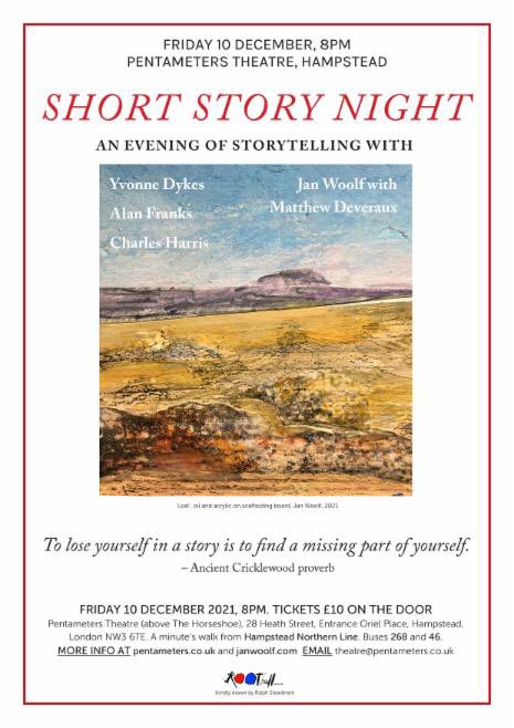Join us <a href="/Pentameters/">Pentameters Theatre</a> #hampstead #london on Friday for an evening of short stories with <a href="/chasharris/">Charles Harris</a> Jan Woolf and friends. #TGIF