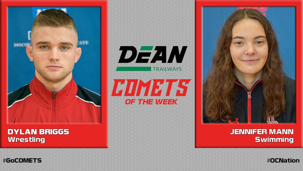 OlivetAthletics's tweet photo. The @DeanTrailways Comets of the Week are Dylan Briggs from the @WrestlingOlivet team and Jennifer Mann from the @OCSwimandDive team.

READ -- https://t.co/4YV1kpB7Dv

#GoCOMETS #OCNation #d3wrestle #d3swimdive https://t.co/6jx0mMPEq2