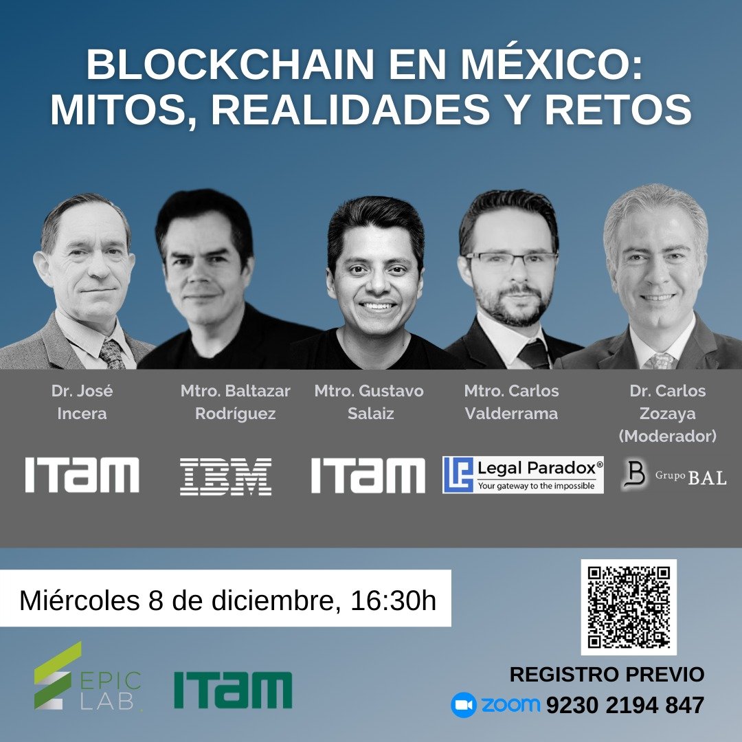 anaFranzoni's tweet photo. Los invitamos al Panel de Blockchain en México: Mitos, Realidades y Retos organizado por el @EpicLabITAM https://t.co/9EBPdDkfaI
@IngenieriaITAM @ITAM_mx @AspirantesITAM @jincera @CloudBalta https://t.co/LYU5sh1vHC
