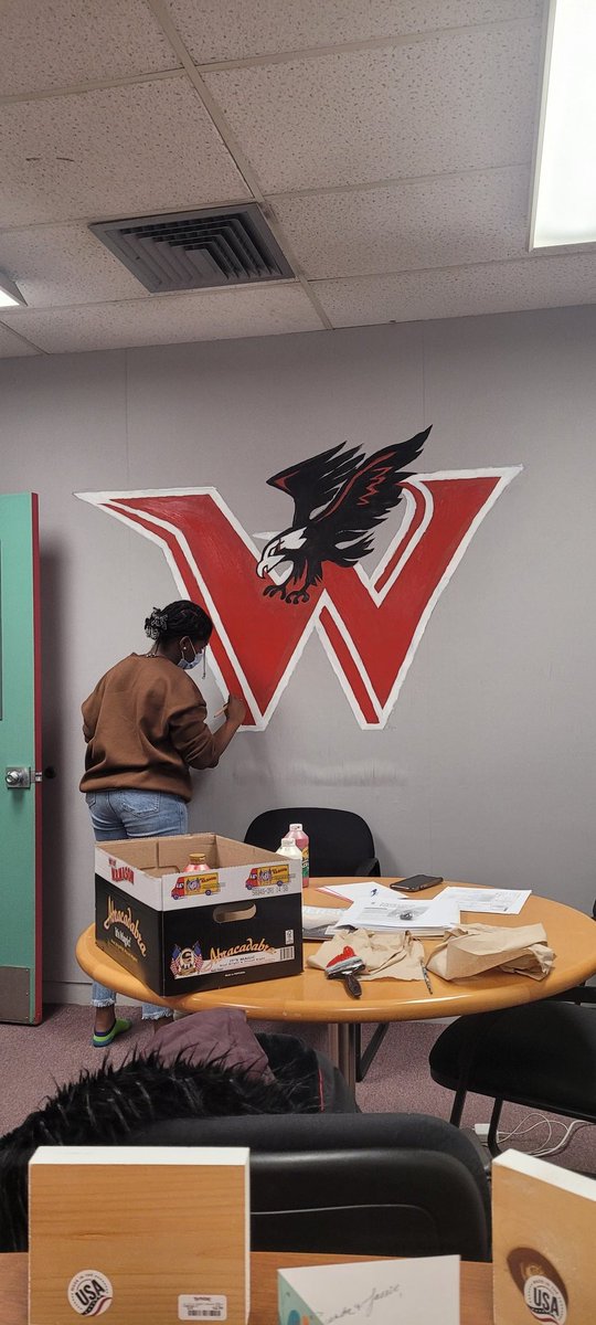 Had to show this off. New artwork in my office. Our students are so talented #HawkPride