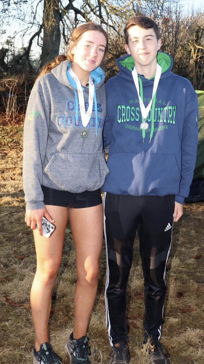 CnaBhfearac's tweet photo. Congratulations to @ccn_school TY students Leah &amp; Cathal who both took team silver medals home from the @irishathletics XC championships yesterday. Leah with @AthleticsCork U17 team &amp; Cathal with his  U17 club team. https://t.co/Ejd1rDNhkx