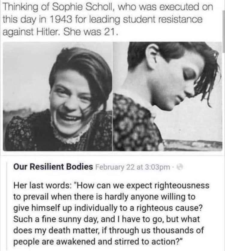 hgdefK's tweet photo. #SophieScholl had that #Bitweded energy https://t.co/e1djgxrcn5