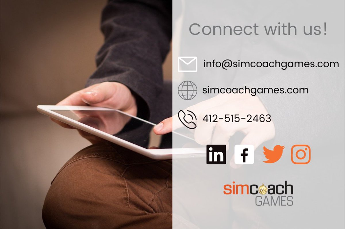 SimcoachGames's tweet photo. Simcoach believes gameplay is an invitation to conversation, competition, and engagement. Want more employee participation in training - or student participation in their classwork? Make it a game!
Contact us today!
https://t.co/JXoSrjESwy
#SimcoachGames #GameDevelopment https://t.co/Gx2QKu7nK3