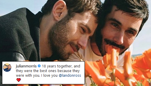 TotallyLost4You's tweet photo. Actor Julian Morris ("Pretty Little Liars", "New Girl") comes out, reveals he's had a boyfriend for 18 YEARS! 
Morris was rumored to be dating his "Once Upon a Time" co-star Sarah Bolger. 
18 years in the closet, almost all of the time with a beard. How surprising, right? 🤔🌈 https://t.co/b3effZ1T1S