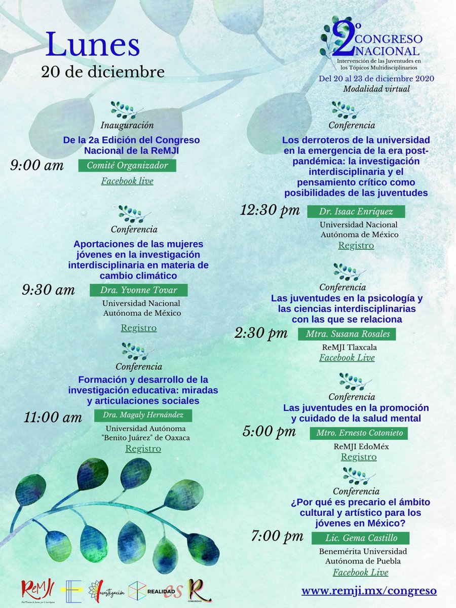 ReMJI_mx's tweet photo. Les compartimos nuestro primer día de actividades. Tendremos diferentes conferencias, en dónde personas expertas en temas de actualidad, platicarán sobre la importancia de estas reflexiones. Puedes registrarte en https://t.co/BY1skzjEnz para la constancia de participación. https://t.co/0p379MWu3b