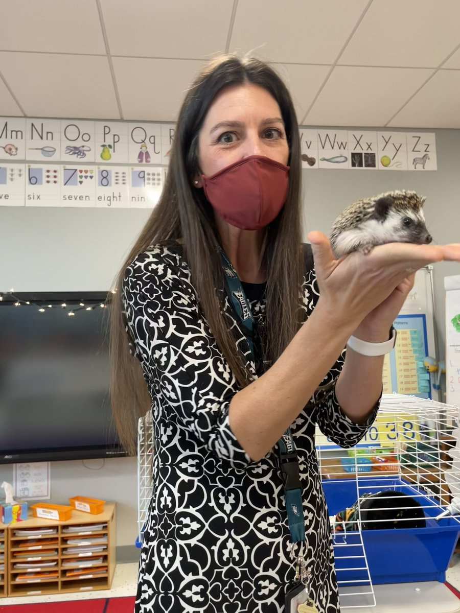 CookeY102's tweet photo. We had a special visitor today. Thanks Quinn for coming and taking my picture with Pickle. #WFCPride #12DaysTwitter https://t.co/3AiuuThEsr