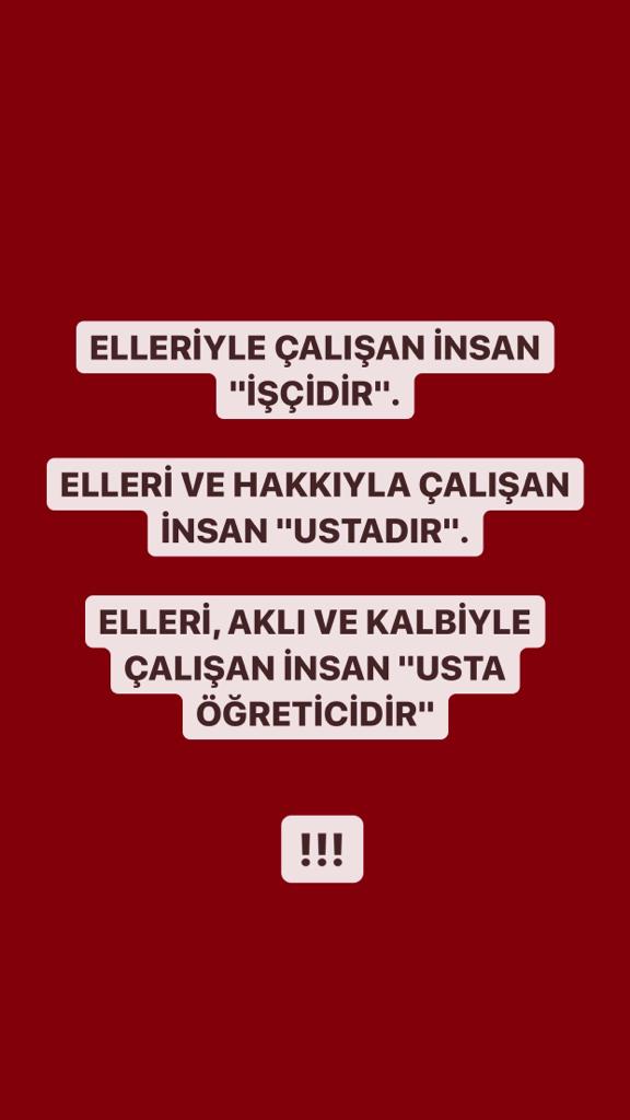 Ustaöğreticiyi Bilenvarmı 
Bu ülkede En çok çalışıp en çok en çok emek veren usta öğreticiler bu zorlu süreçte asgarî ücret bile alamıyoruz bizlere özlük hak verilerek bu durum ortadan kalkmalıdır .<a href="/RTErdogan/">Recep Tayyip Erdoğan</a>
<a href="/dbdevletbahceli/">Devlet Bahçeli</a> <a href="/mebhbogm/">MEB Hayat Boyu Öğrenme Genel Müdürlüğü</a>  <a href="/tcmeb/">Millî Eğitim Bakanlığı</a> <a href="/sdulger43/">Sabahattin DÜLGER</a>
jjo