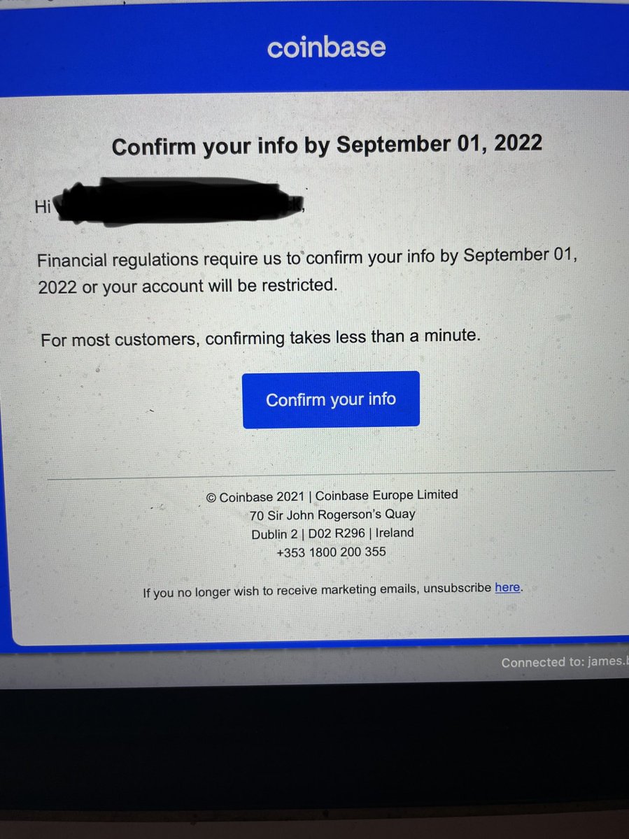 JamieBlyth's tweet photo. ⁦@coinbase⁩ ⁦@CoinbaseSupport⁩ can I assume this is a scam? https://t.co/QpjCq70rB9