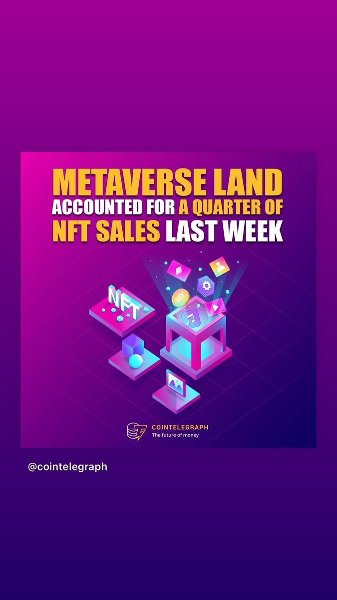 CryptoBang10's tweet photo. Credit: @cointelegraph 

Follow us: @crypto__bang

#metaverse #metaversegeneration #metaverso #metaversenft #nftsale #metaverseland #virtualland #thesandbox #sandboxgame #decentraland https://t.co/xFtAmewHEj