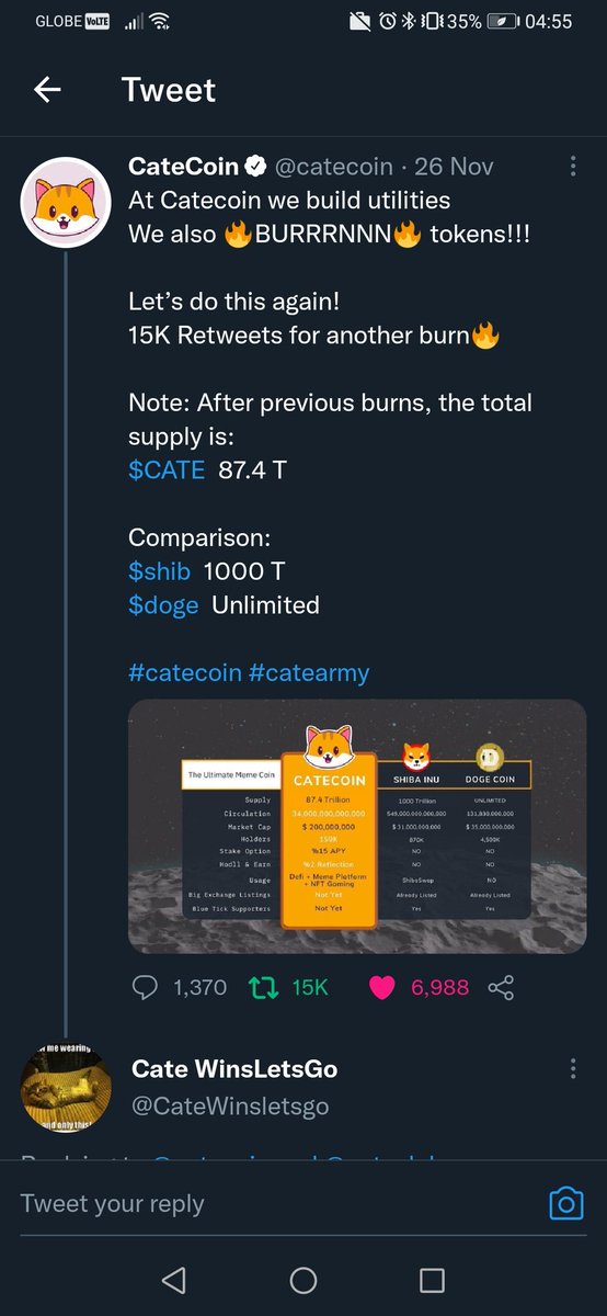 catiecoin's tweet photo. @catecoin It's already 15k with time stamp
 #catecoin #CateArmy https://t.co/Mm2YbdC60L