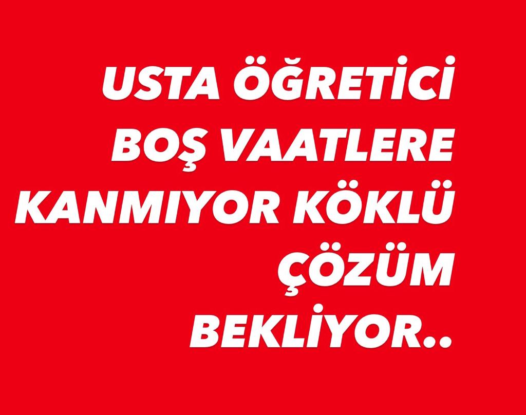 Ustaöğreticiyi Bilenvarmı
MEB'eBağlı Halk Eğitm Merkezlerinde görev yapan usta öğreticiler yıllardır hak kayıpları telafi edilmiyor.Usta öğreticilerin sorunları derinleşmeden özlük haklarının iyileştirilmesini istiyoruz <a href="/RTErdogan/">Recep Tayyip Erdoğan</a>
<a href="/dbdevletbahceli/">Devlet Bahçeli</a> <a href="/mebhbogm/">MEB Hayat Boyu Öğrenme Genel Müdürlüğü</a>  <a href="/tcmeb/">Millî Eğitim Bakanlığı</a> <a href="/sdulger43/">Sabahattin DÜLGER</a>
xi