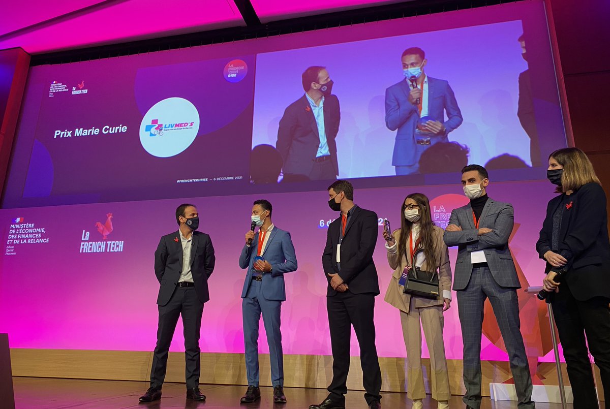 LaFrenchTech's tweet photo. Le prix « Marie Curie » est attribué par le jury #FrenchTechRise à @LivmedS de la capitale @FrenchTechCdA 🏆 https://t.co/hPgMCI3NFl