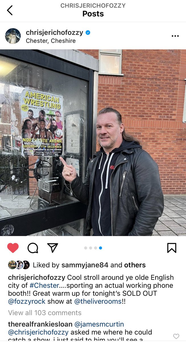 JoeScottMFC's tweet photo. It’s Not Everyday When @IAmJericho Promotes EPW’s Last Show Of 2021 in Chester #GoodAdvertising #LeChampion https://t.co/EarvAvtqzb
