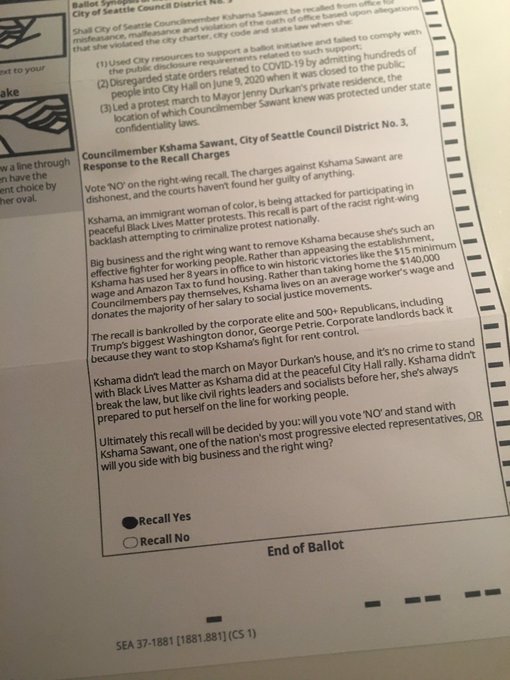 Only 2 more days! Call or text your D3 friends to make sure they've voted - Chances are their ballots are sitting in a pile, or maybe even the recycle bin.  #seattlecouncil #recallkshama #recallsawant #recallsawantnow