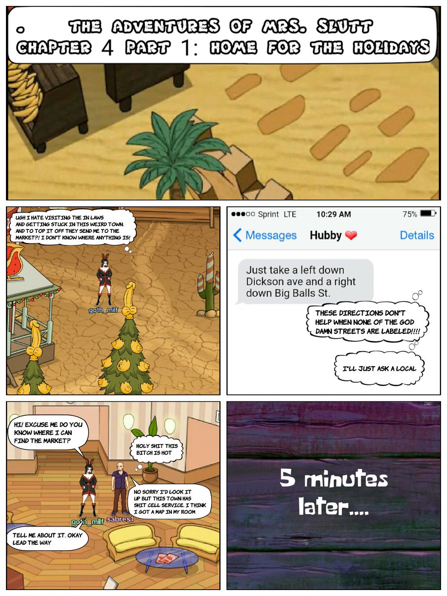goth_slut12's tweet photo. The adventures of Mrs. Slutt Chapter 4. I had to split this one up into 2 parts. The second part will be out soon. Also thanks to the guys that helped out. #comic #clubmnf https://t.co/Amer7rPeCx