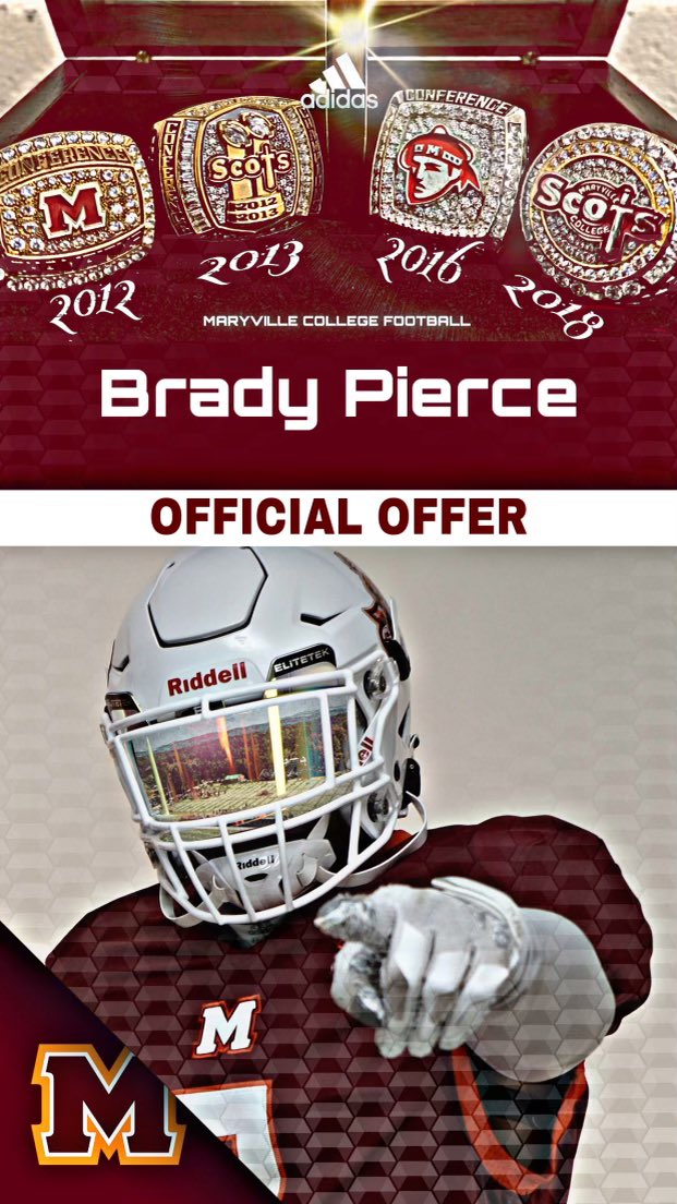 brady_pierce13's tweet photo. I’m am blessed to have received an offer from Maryville College!🧡❤️@coachJZimmerman @QBCoachFox @wcsSHSAthletics @_SummitFootball @coach_bcoleman @NCEC_Recruiting https://t.co/sGwaxmtvZG