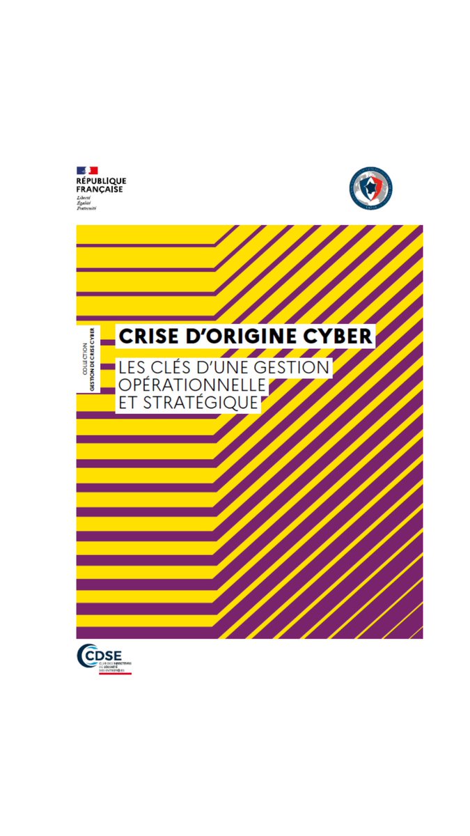 [#LundiMotivation] 
📙 Découvrez notre nouvelle publication « #crise d’origine #cyber : les clés d’une gestion opérationnelle et stratégique »
#cybersécurité #SSI #ANSSI 

➡️ ssi.gouv.fr/guide/crise-do…